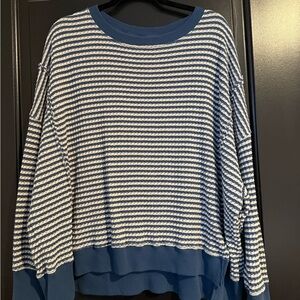 Aerie Blue and White Striped Sweater